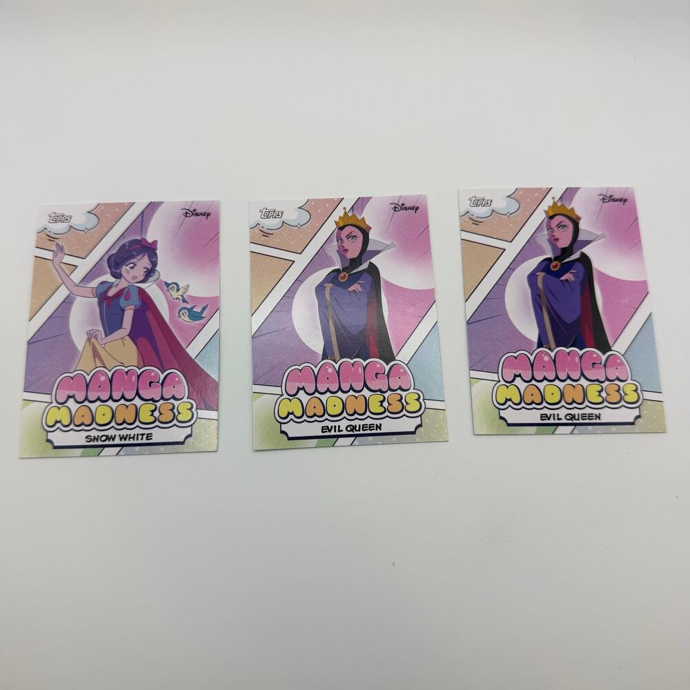 2026 Topps Disney Manga Madness Snow White MM-14 Evil Queen MM-15 Lot of 3